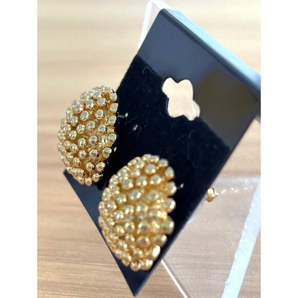 Gold-Toned Cluster Stud Earrings With Faux Pearl Detailing For Women - Picture 4 of 6